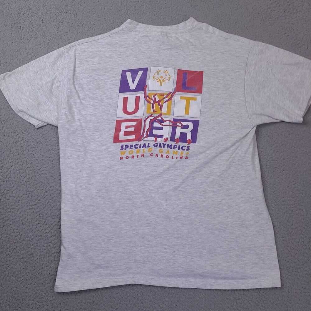 Vintage 1991 Special Olympics Games Shirt Adult Large Gray North Carolina‎